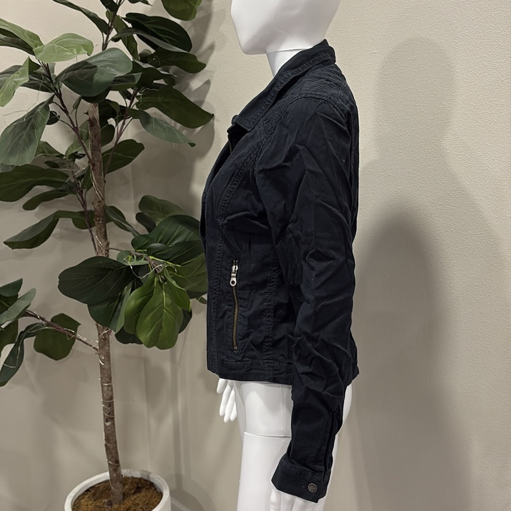 Athleta Black Zipper Moto Zip Jacket Size XS Lightweight Stretch Cotton Stretch - Picture 12 of 15